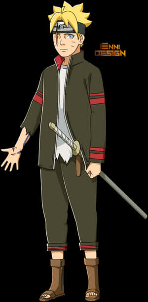 Boruto Uzumaki Readyfor Action PNG image with transparent background