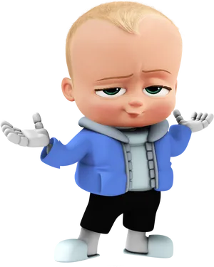 Boss Baby Confused Gesture PNG Image