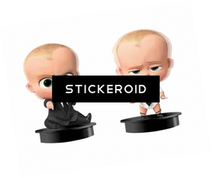 Boss Baby Figurines_ Dual Expressions PNG Image