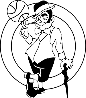 Boston Celtics 1 Logo Black And Ahite - Boston Celtics PNG image with transparent background