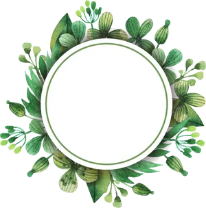 Botanical Greenery Frame Template PNG Image