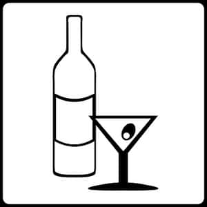Bottle_and_ Martini_ Glass_ Icon PNG image with transparent background