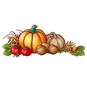 Bountiful Harvest Thanksgiving Border Png Cnc14 PNG Image