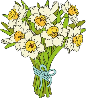 Bouquetof Daffodils Illustration PNG Image