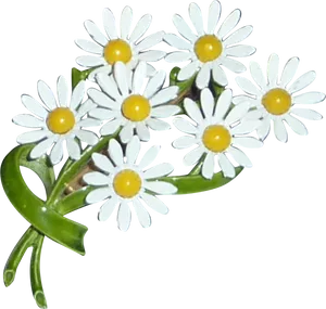 Bouquetof Daisies Black Background PNG Image