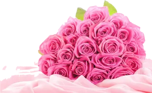 Bouquetof Pink Roseson Black Background PNG Image