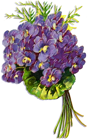 Bouquetof Violets PNG Image