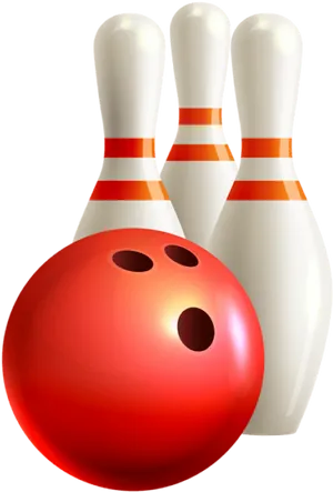 Bowling Balland Pins Graphic PNG Image
