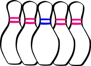 Bowling Pins Vector Illustration PNG Image