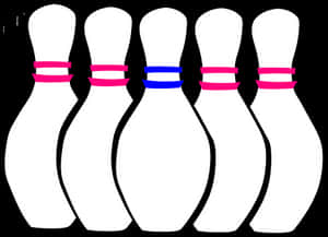 Bowling Pins Vector Illustration PNG image with transparent background