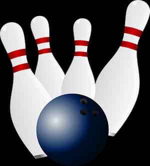 Bowling Pinsand Ball Graphic PNG image with transparent background