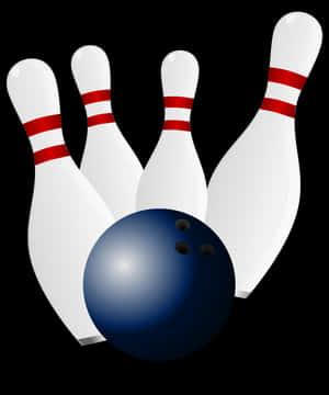 Bowling Pinsand Ball Graphic PNG image with transparent background