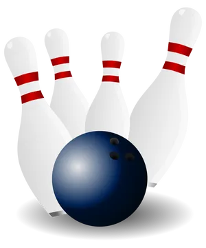 Bowling Pinsand Ball Graphic PNG Image