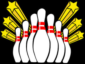 Bowling Pinsand Strike Symbol PNG image with transparent background