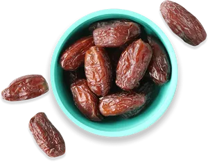 Bowlof Dateson Teal Background PNG Image