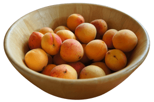 Bowlof Fresh Apricots PNG with transparent background