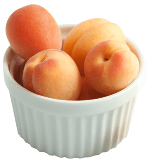 Bowlof Fresh Apricots PNG with transparent background