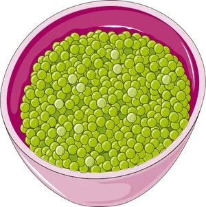 Bowlof Green Peas Illustration PNG Image