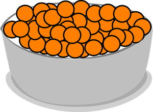 Bowlof Orange Cereal Balls PNG