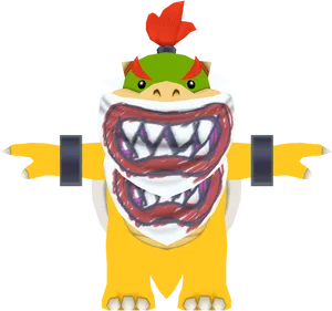 Bowser Cartoon Character Open Mouth PNG Image