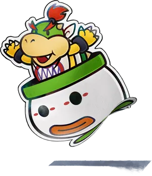 Bowser_ Jr_in_ Koopa_ Claw_ Copter_ Sticker PNG Image