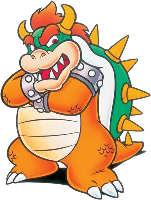 Bowser Smiling Artwork PNG Image