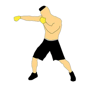 Boxer Throwing Punch Silhouette PNG Image