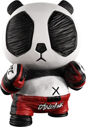 Boxing Panda Figurine PNG Image