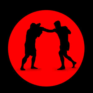 Boxing Silhouettes Red Background PNG image with transparent background
