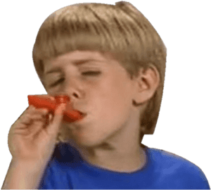 Boy Blowing Kazoo PNG with transparent background