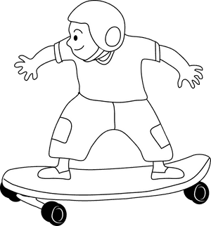 Boy Skateboarding Cartoon PNG with transparent background