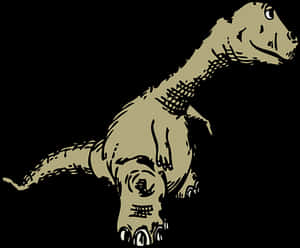 Brachiosaurus Silhouette Art PNG image with transparent background