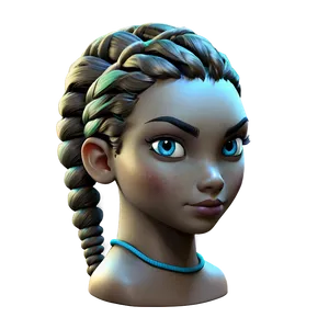 Braided Cartoon Hair Png Vew PNG Image