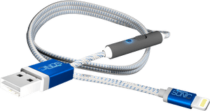 Braided U S B Lightning Cable PNG with transparent background