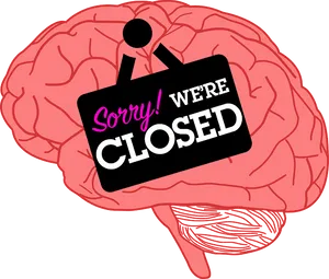 Brain Closed Sign Clipart PNG Image