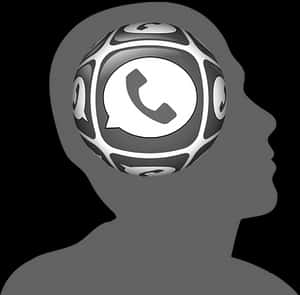 Brain Whats App Integration Concept PNG image with transparent background