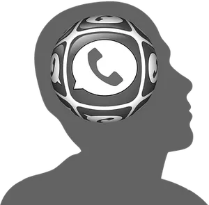 Brain Whats App Integration Concept PNG Image