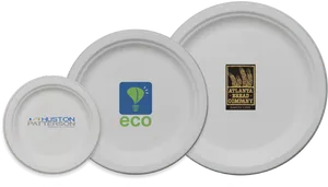 Branded Paper Plates Collection PNG Image