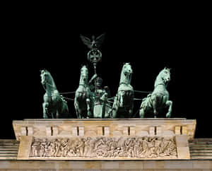 Brandenburg Gate Quadrigaat Night PNG image with transparent background