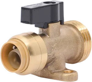 Brass Ball Valve Plumbing Component PNG Image