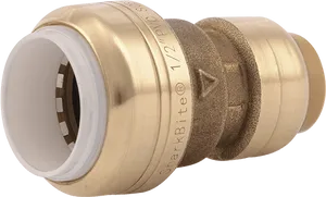 Brass Push Fit Plumbing Coupling PNG Image