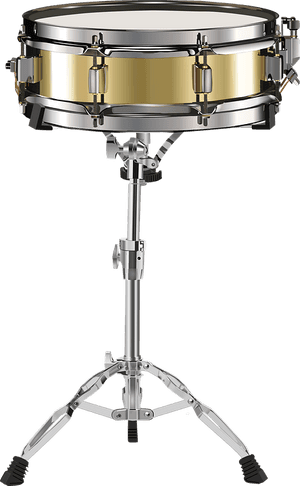 Brass Snare Drumon Stand PNG with transparent background