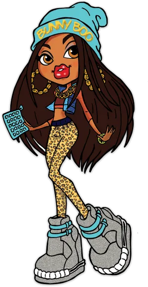 Bratz Doll Bunny Boo Fashion Illustration PNG Image