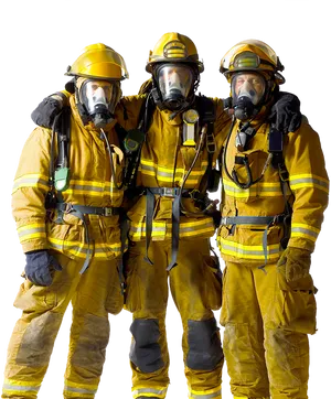 Brave_ Firefighters_in_ Gear.png PNG Image