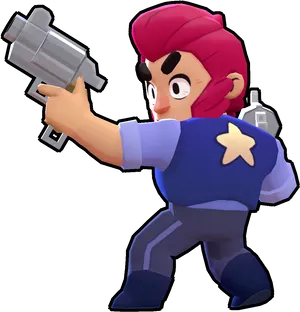 Brawl Stars Character Colt Action Pose PNG Image