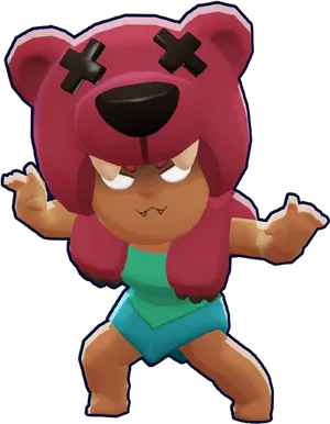 Brawl Stars Nita Bear Costume PNG Image