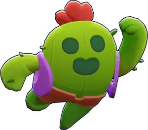 Brawl Stars Spike Character Render PNG Image