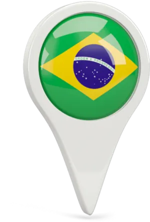 Brazil Flag Map Pin PNG Image