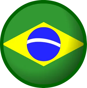 Brazilian Flag Button PNG Image