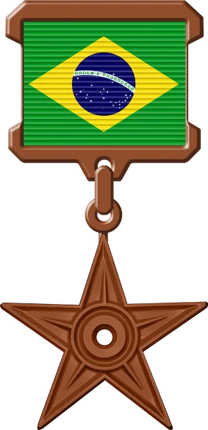 Brazilian Flag Medal Graphic PNG Image